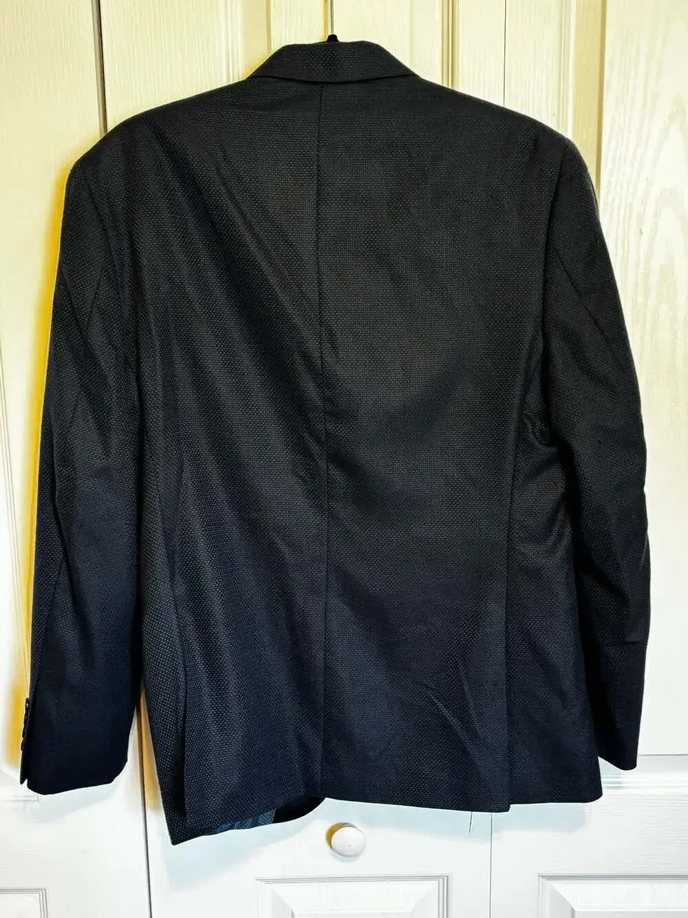 Alfani Slim Fit Tuxedo Blazer Jacket Black Textured
